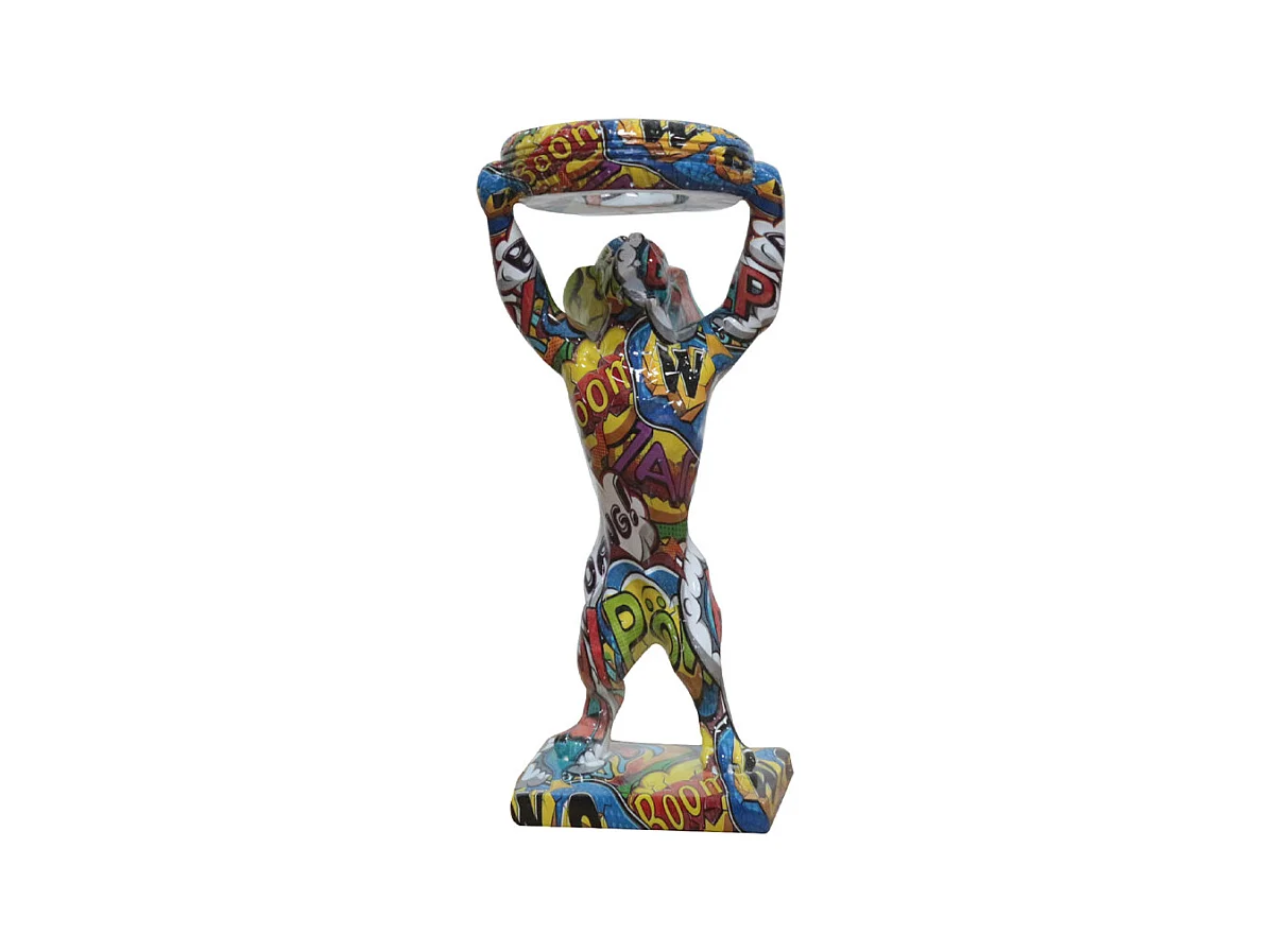 Statue chien debout avec pneu motifs cartoon H32 cm - CARTOON