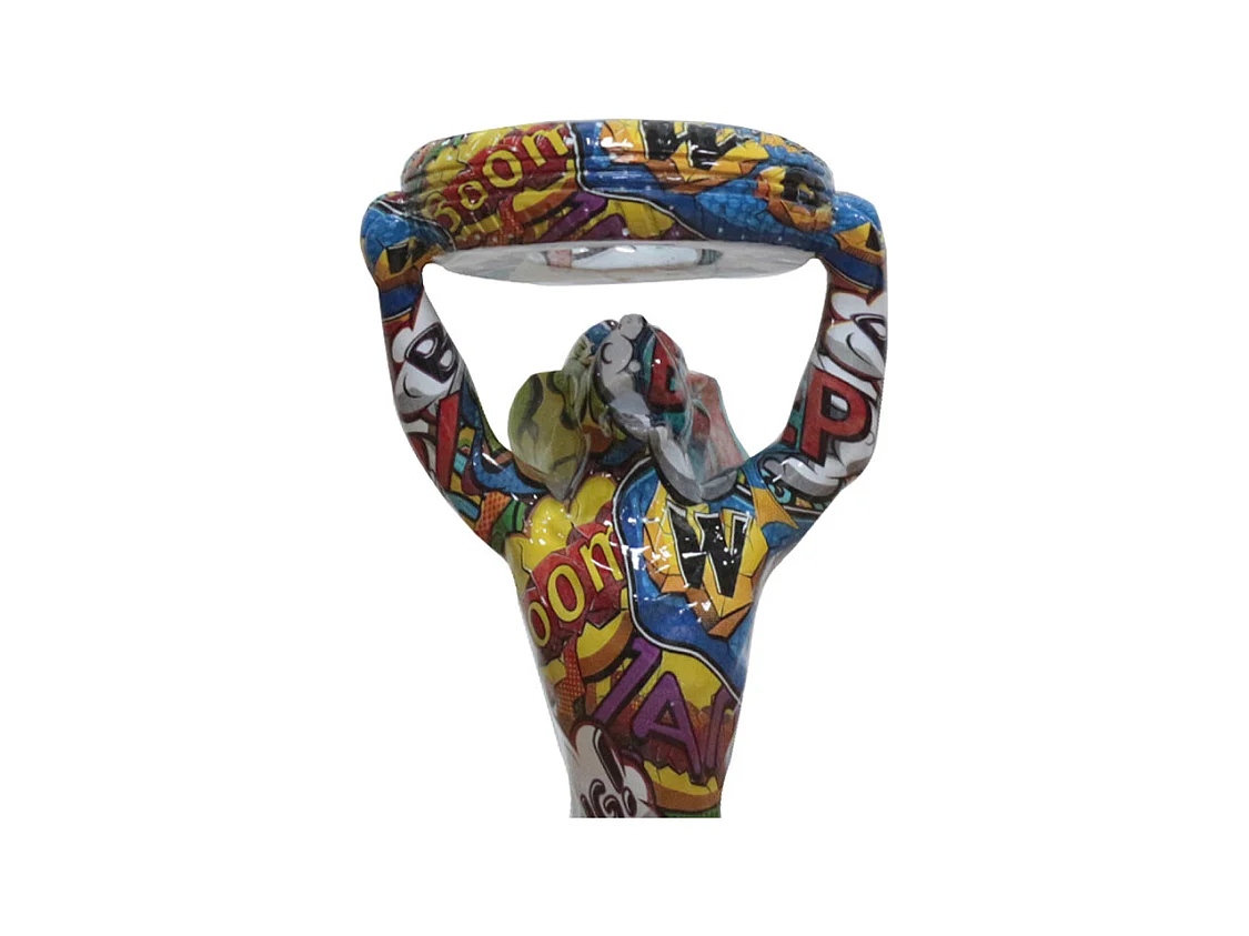 Statue chien debout avec pneu motifs cartoon H32 cm - CARTOON