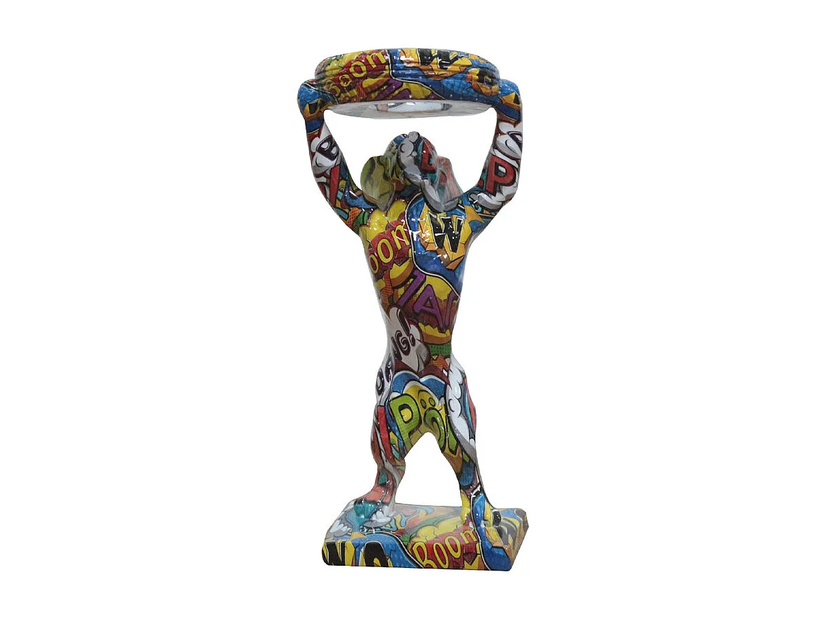 Statue chien debout avec pneu motifs cartoon H32 cm - CARTOON