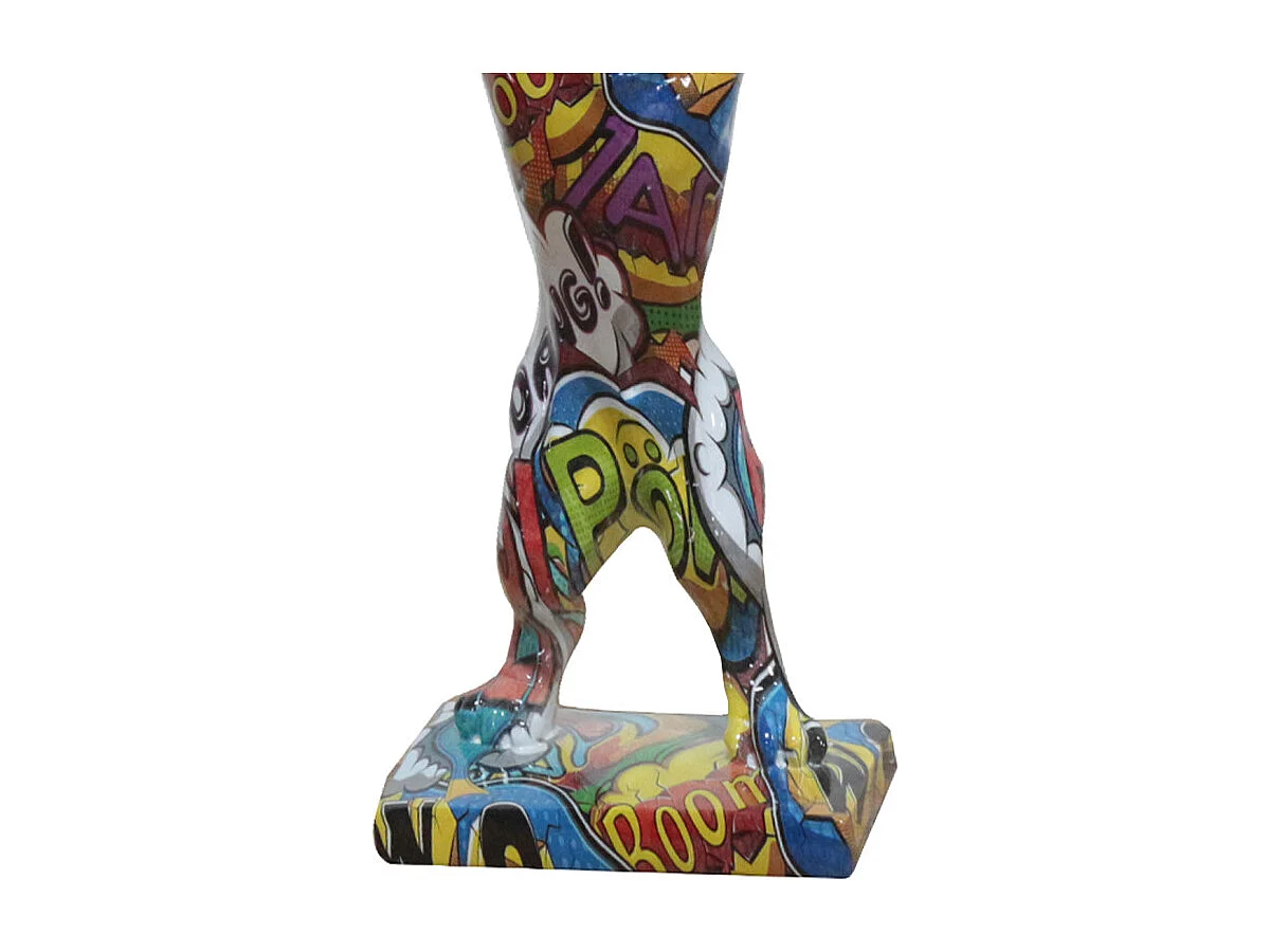 Statue chien debout avec pneu motifs cartoon H32 cm - CARTOON