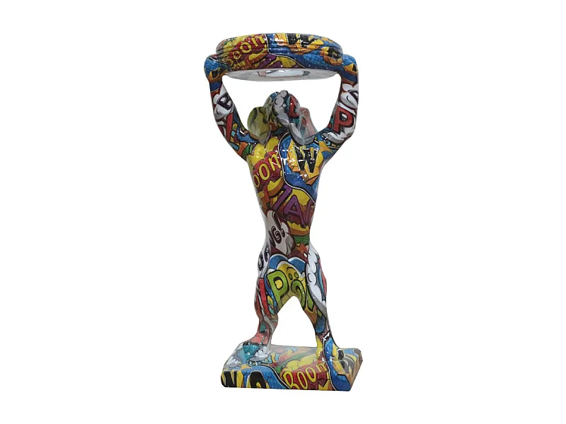Statue chien debout avec pneu motifs cartoon H32 cm - CARTOON