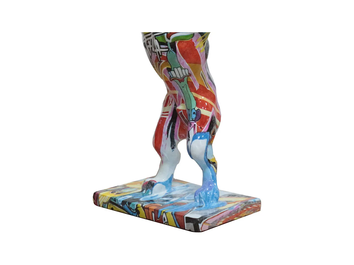 Statue chien debout avec ballon rugby motifs cartoon H32 cm - CARTOON