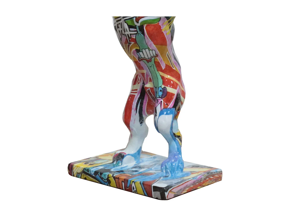Statue chien debout avec ballon rugby motifs cartoon H32 cm - CARTOON