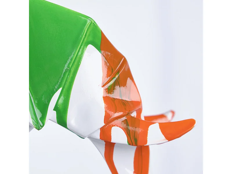 Statue éléphant géométrique coulure noir multicolore H20 cm - DUMBO 01