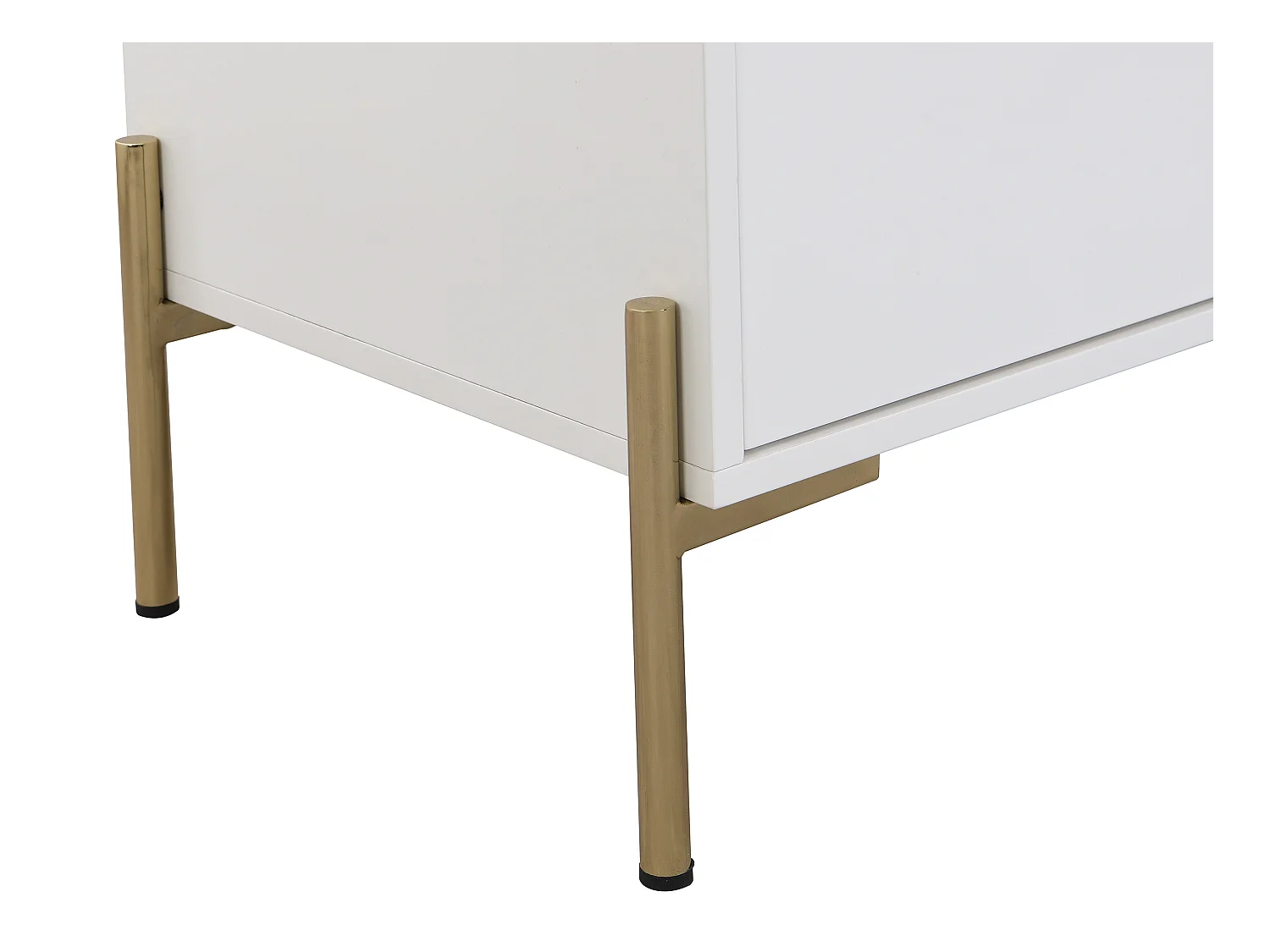 Kommode mit 6 Schubladen - MDF & Metall - Weiß lackiert & Goldfarben - KORASA von Pascal Morabito