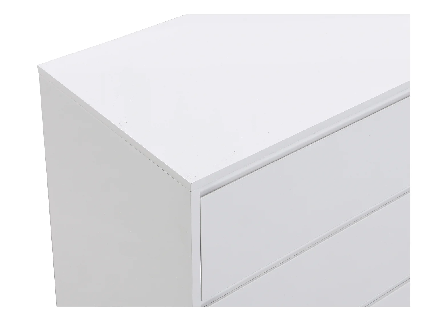 Kommode mit 6 Schubladen - MDF & Metall - Weiß lackiert & Goldfarben - KORASA von Pascal Morabito