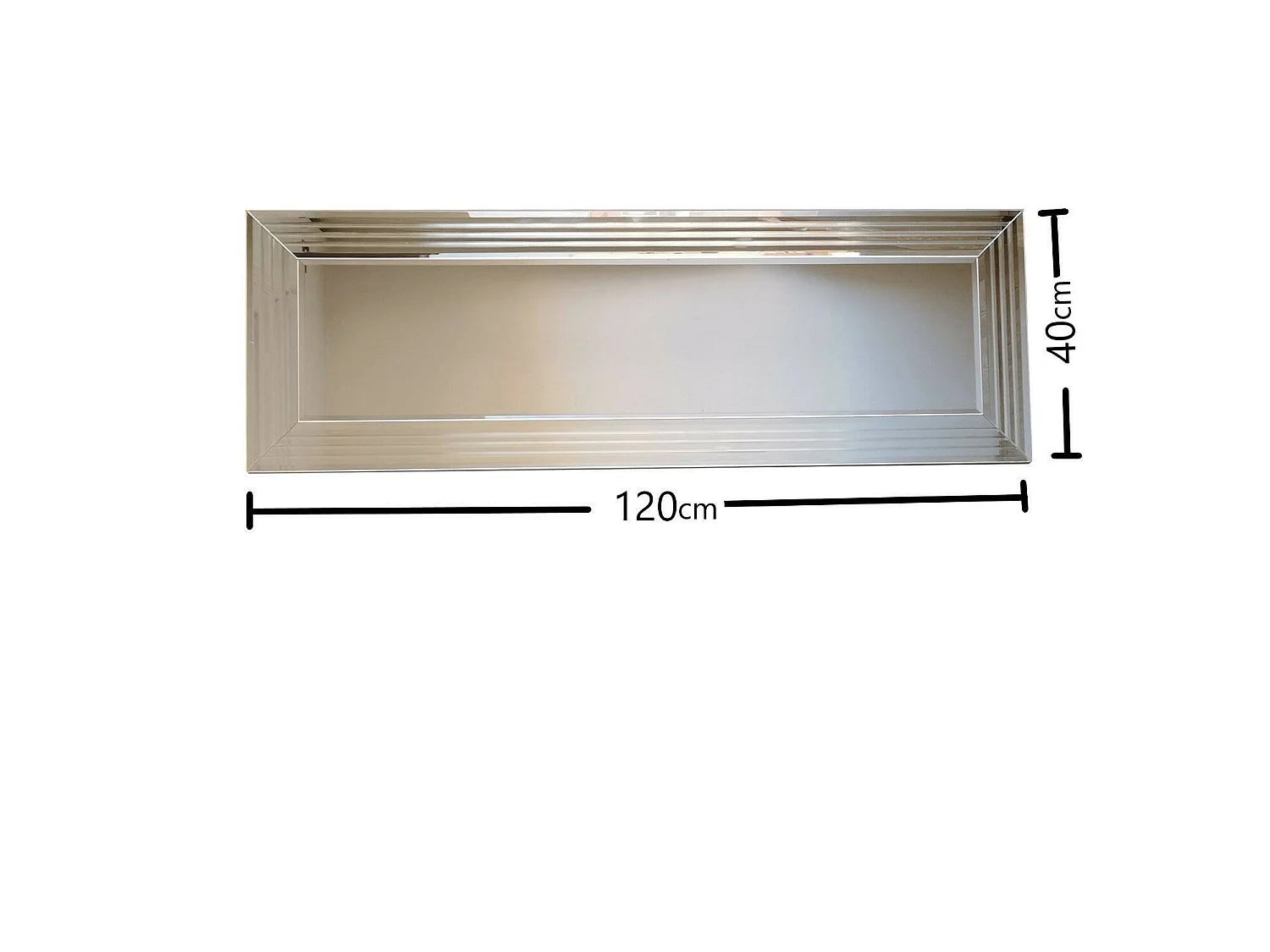 MIroir Nanto, Forme Rectangulaire, 2,2x40H cm Argent