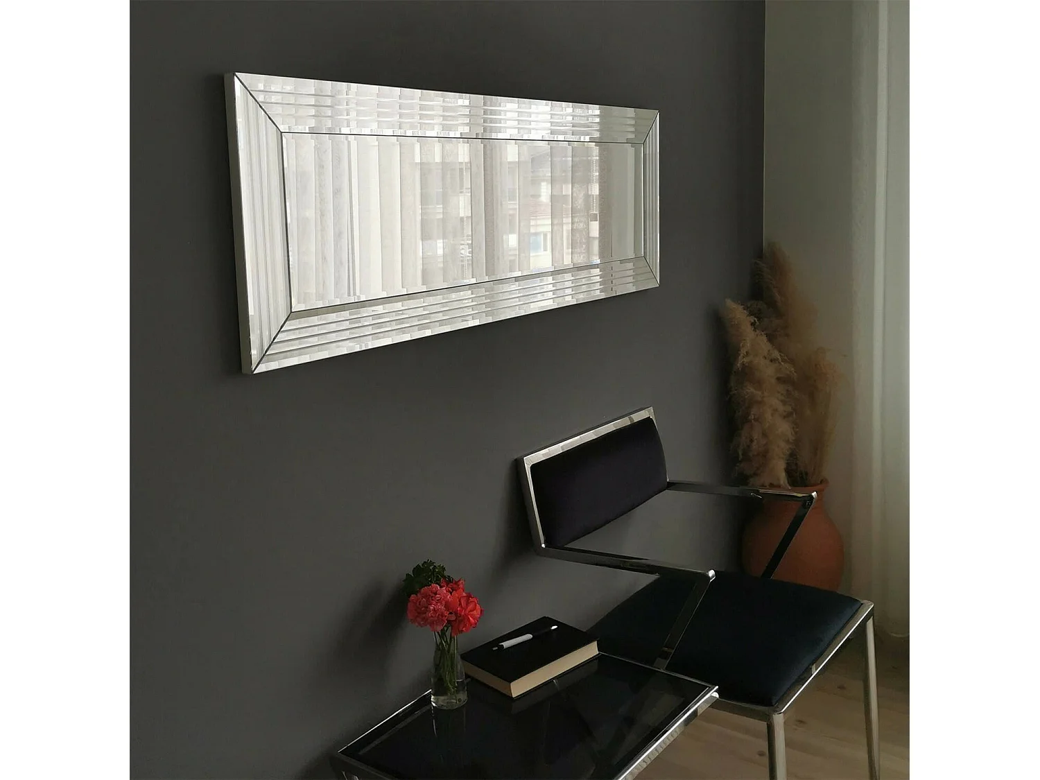 MIroir Nanto, Forme Rectangulaire, 2,2x40H cm Argent