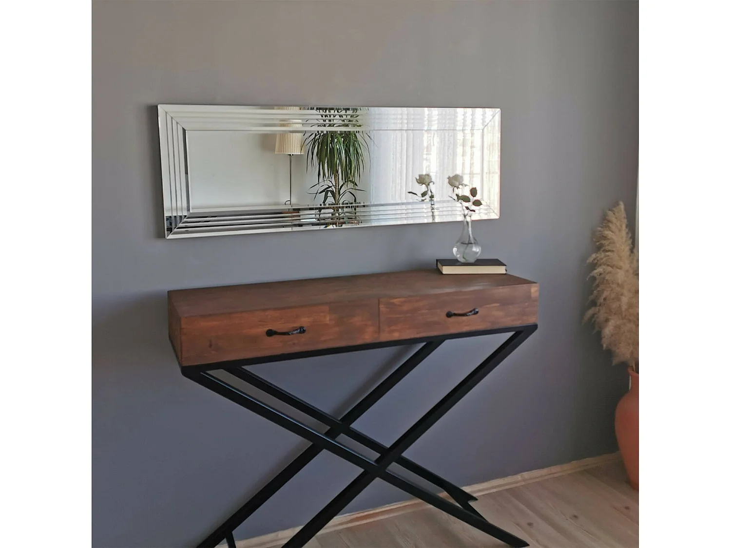 MIroir Nanto, Forme Rectangulaire, 2,2x40H cm Argent