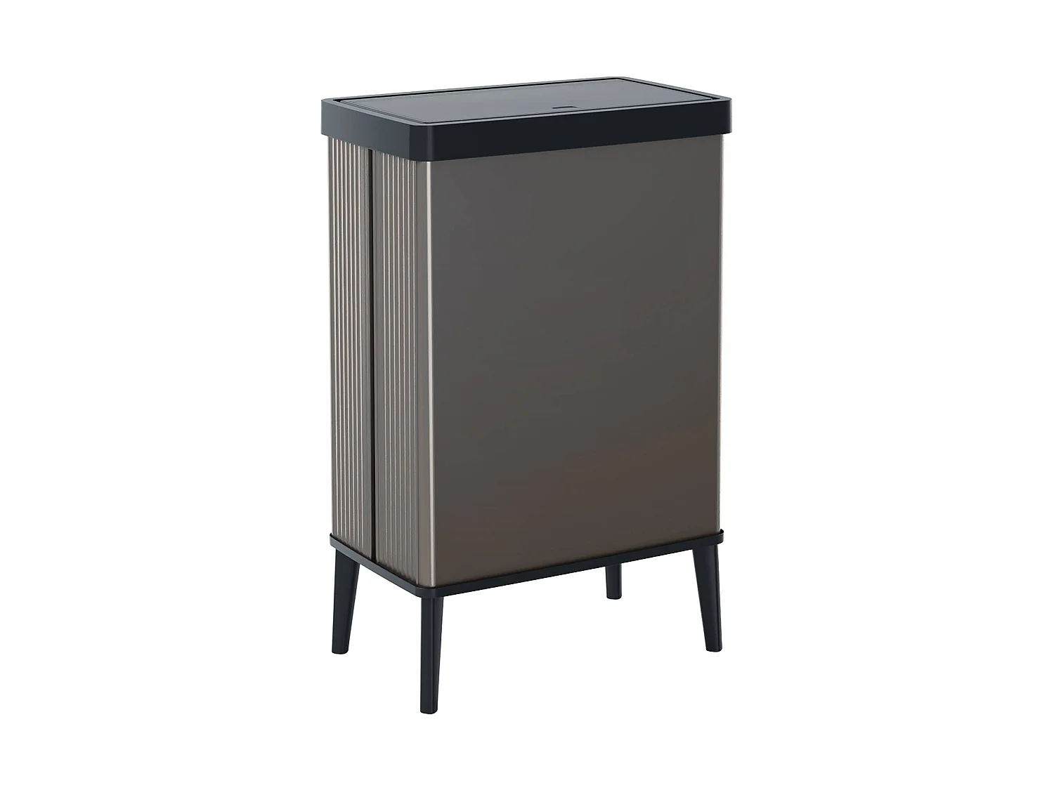 Tofino vuilnisbak, inhoud 54 l, 44x27x69h cm donkergrijs, afvalcontainer, prullenbak, donkere kleurstructuur