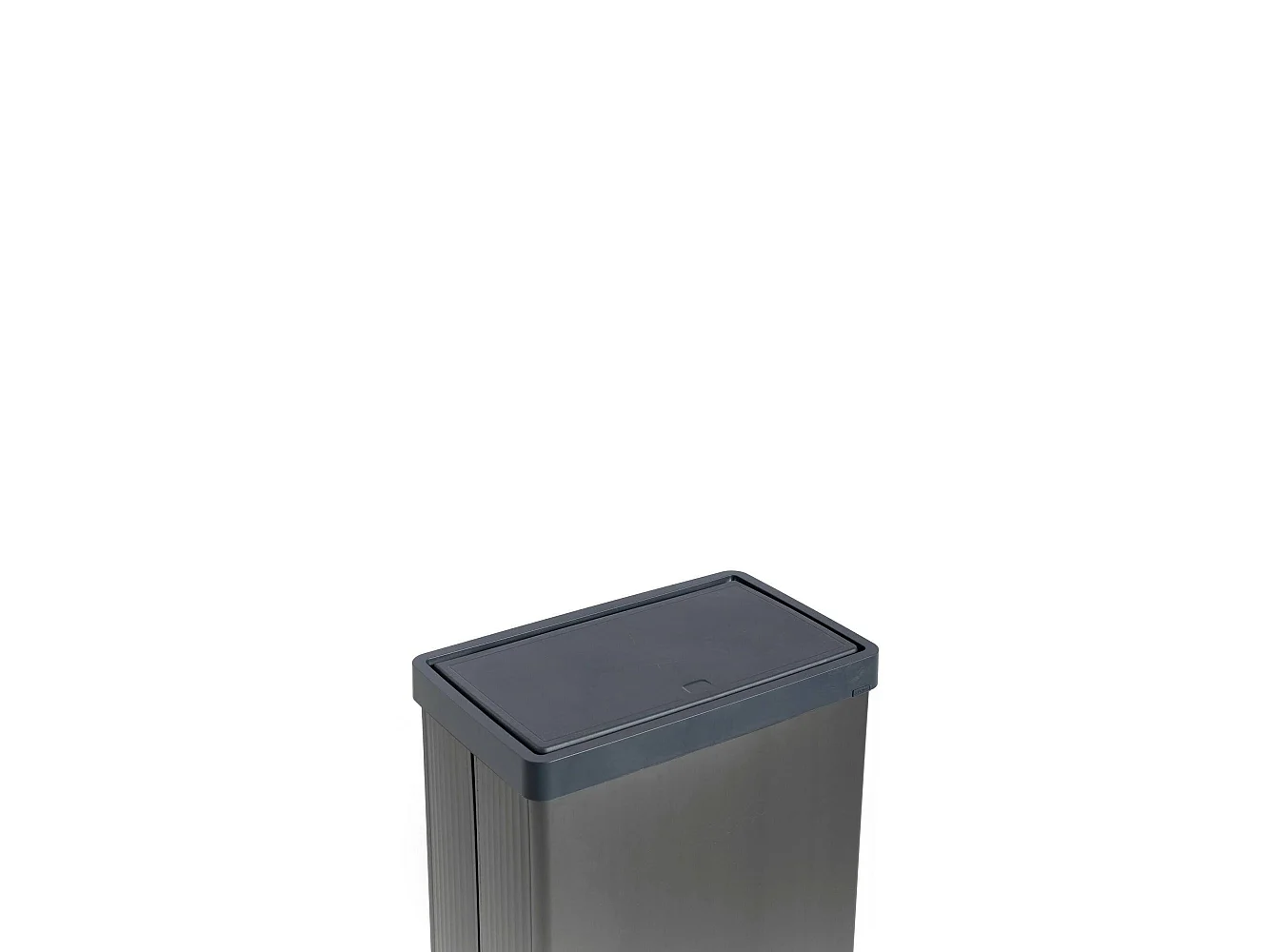 Tofino vuilnisbak, inhoud 54 l, 44x27x69h cm donkergrijs, afvalcontainer, prullenbak, donkere kleurstructuur