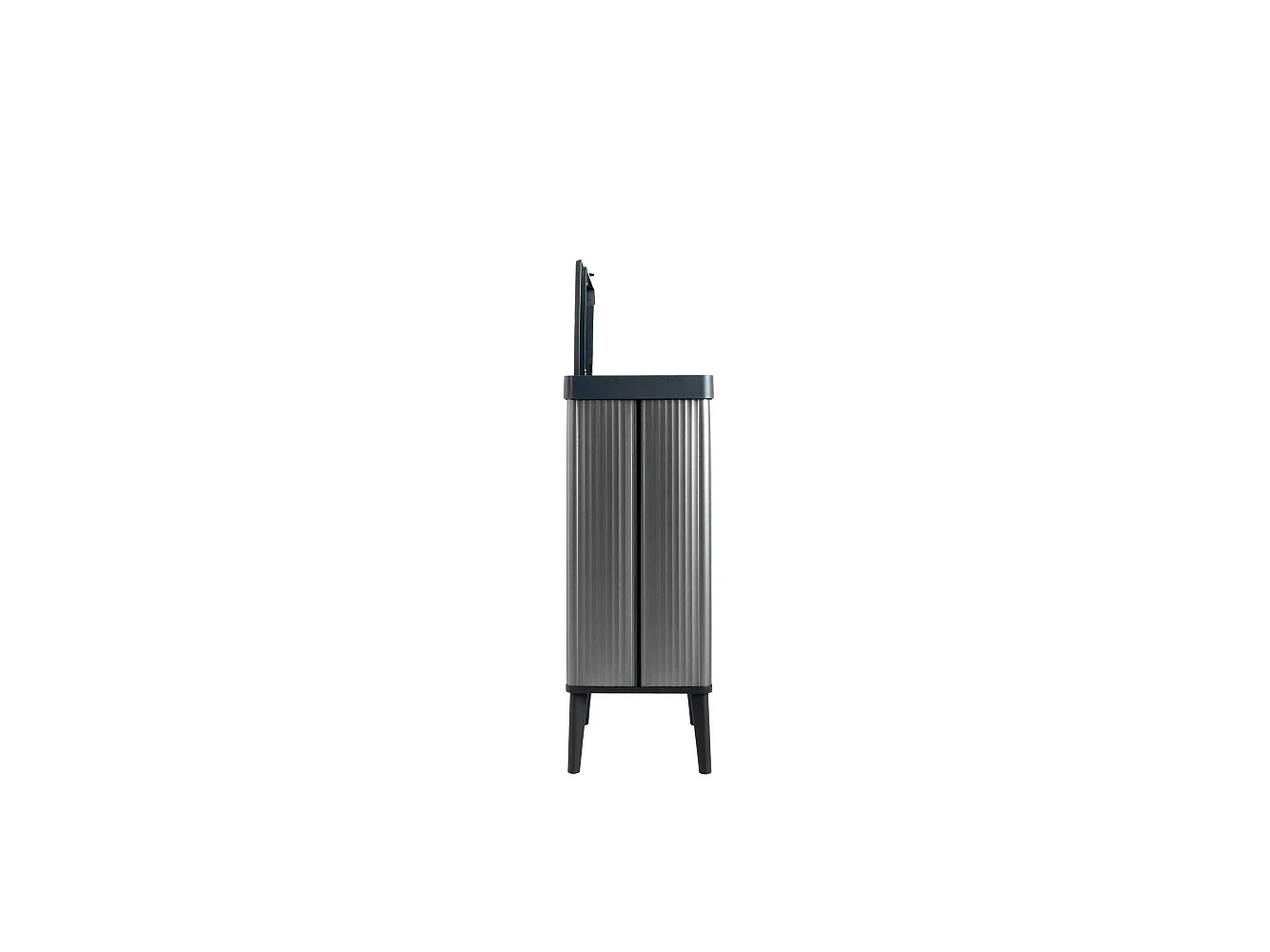 Tofino vuilnisbak, inhoud 54 l, 44x27x69h cm donkergrijs, afvalcontainer, prullenbak, donkere kleurstructuur