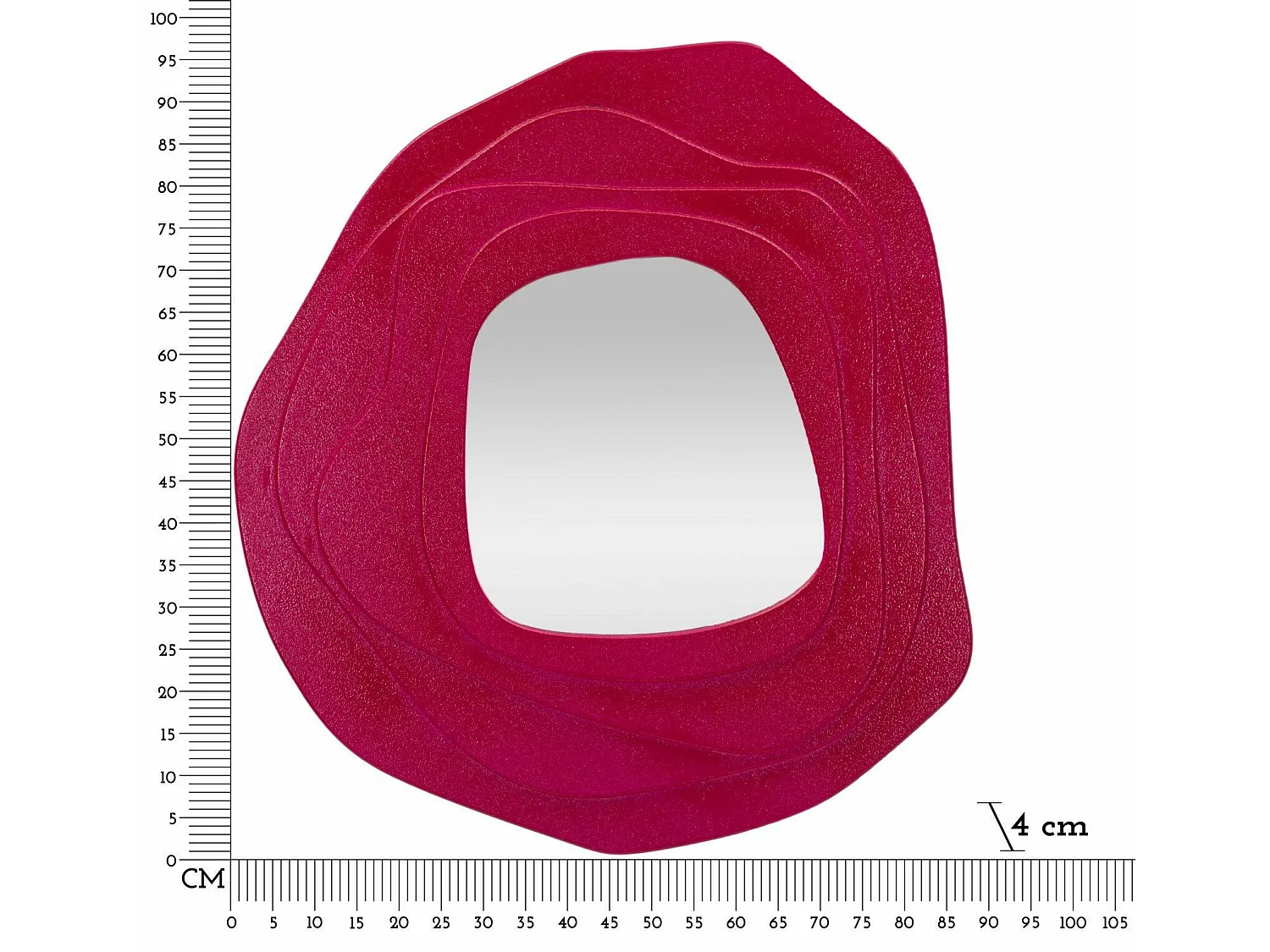Miroir Brennero, Structure en Bois Nobilité, 4x97h cm Rose Fuchsia