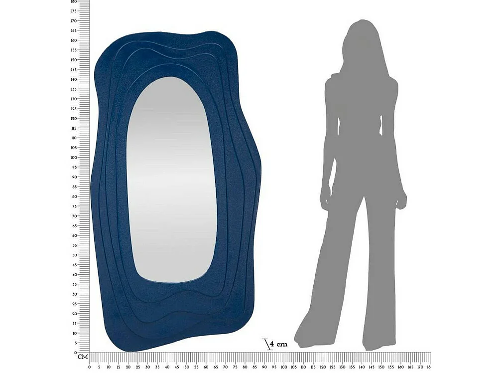 Spiegel Pregola, Materiaal: glazen frame, 90x165h cm blauw,