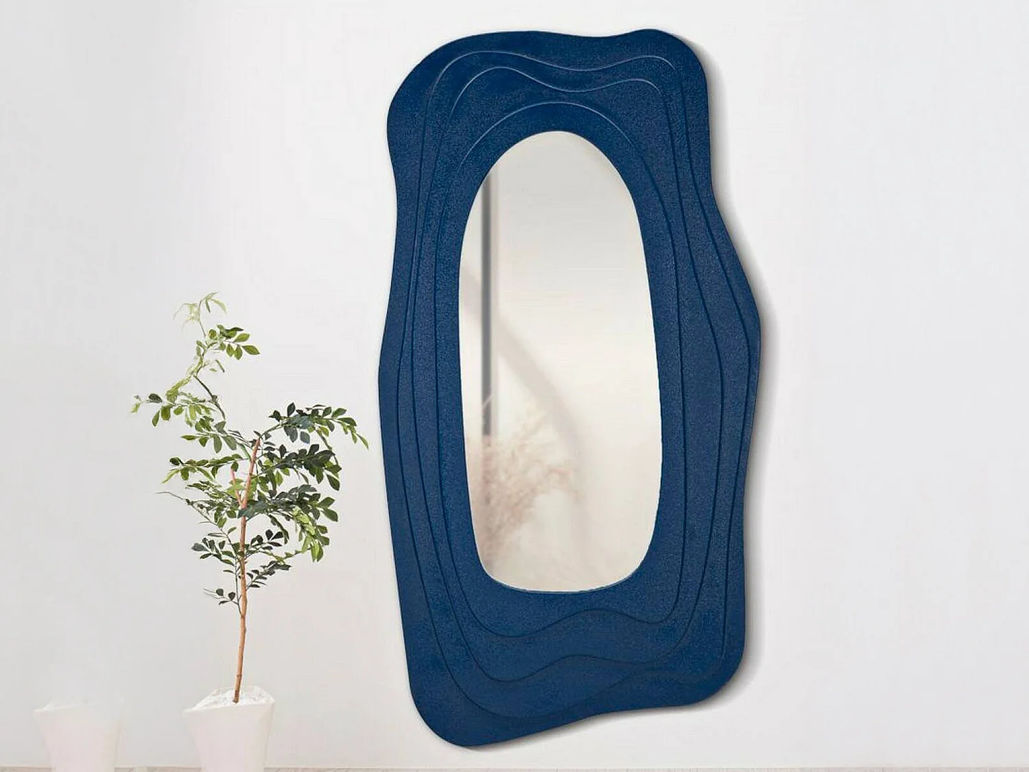 Spiegel Pregola, Materiaal: glazen frame, 90x165h cm blauw,