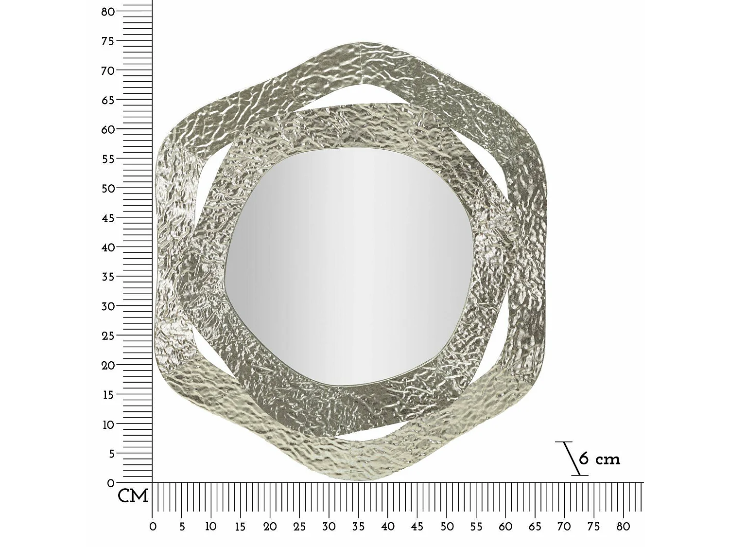 MIROIR Gerola, Structure métallique, 6x75h cm Argent