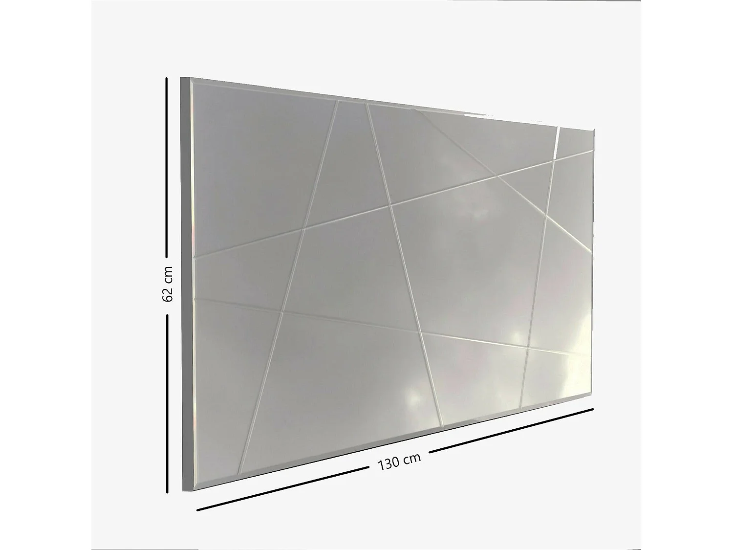 Miroir Thalatte, Structure en bois mélaminé, 2.2x62h cm Argent