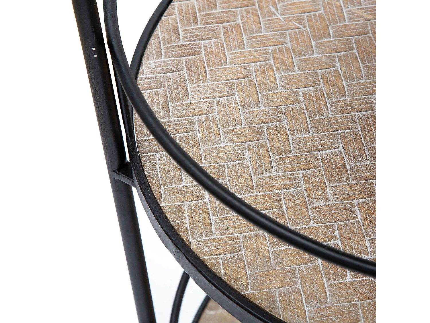 Carrello Ganaro, 3 Ripiani, 40x42x82h cm Marrone, Ruote, Colore Struttura Nero