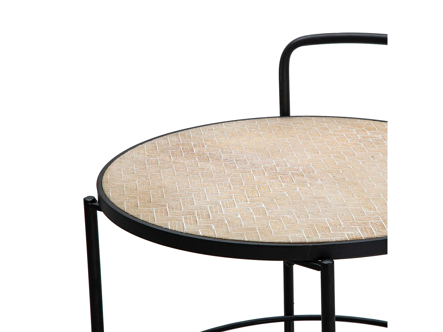 Carrello Ganaro, 3 Ripiani, 40x42x82h cm Marrone, Ruote, Colore Struttura Nero