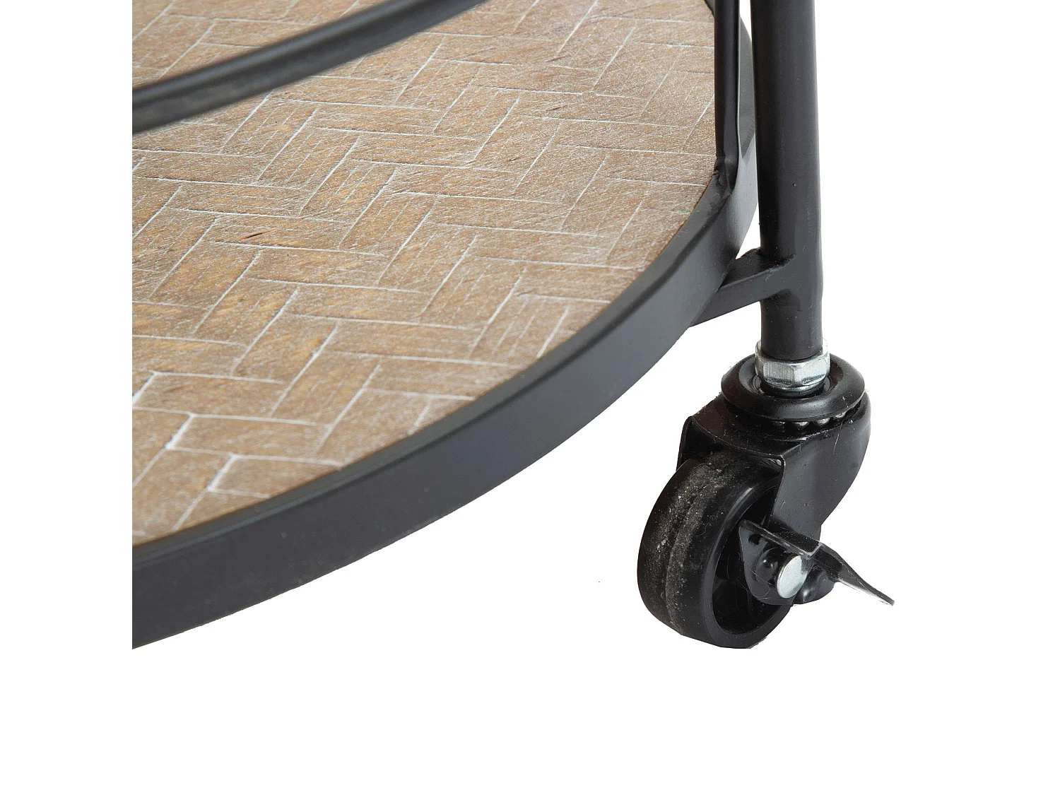 Carrello Ganaro, 3 Ripiani, 40x42x82h cm Marrone, Ruote, Colore Struttura Nero