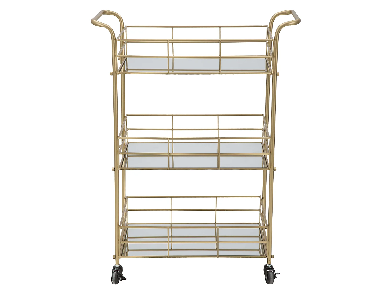 Carrello Arviat, 3 Ripiani, 60x31x80h cm oro, Ruote, Sfumatura Colore Struttura Fume