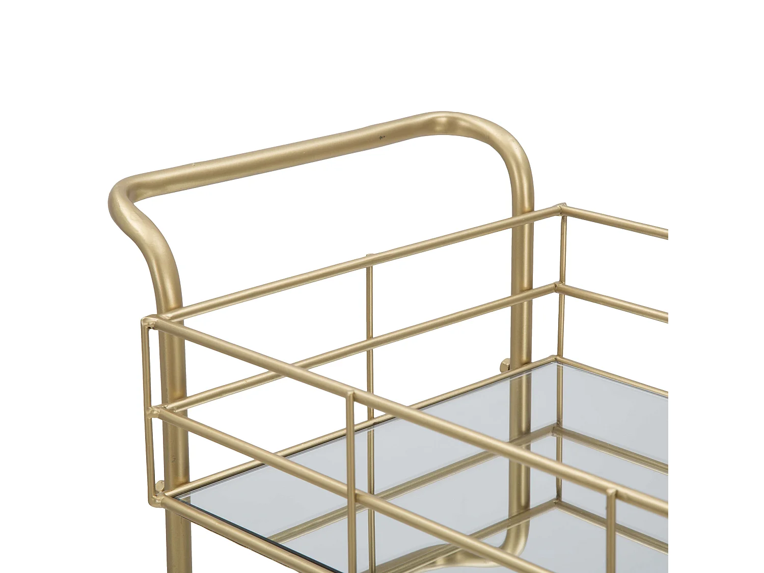 Carrello Arviat, 3 Ripiani, 60x31x80h cm oro, Ruote, Sfumatura Colore Struttura Fume