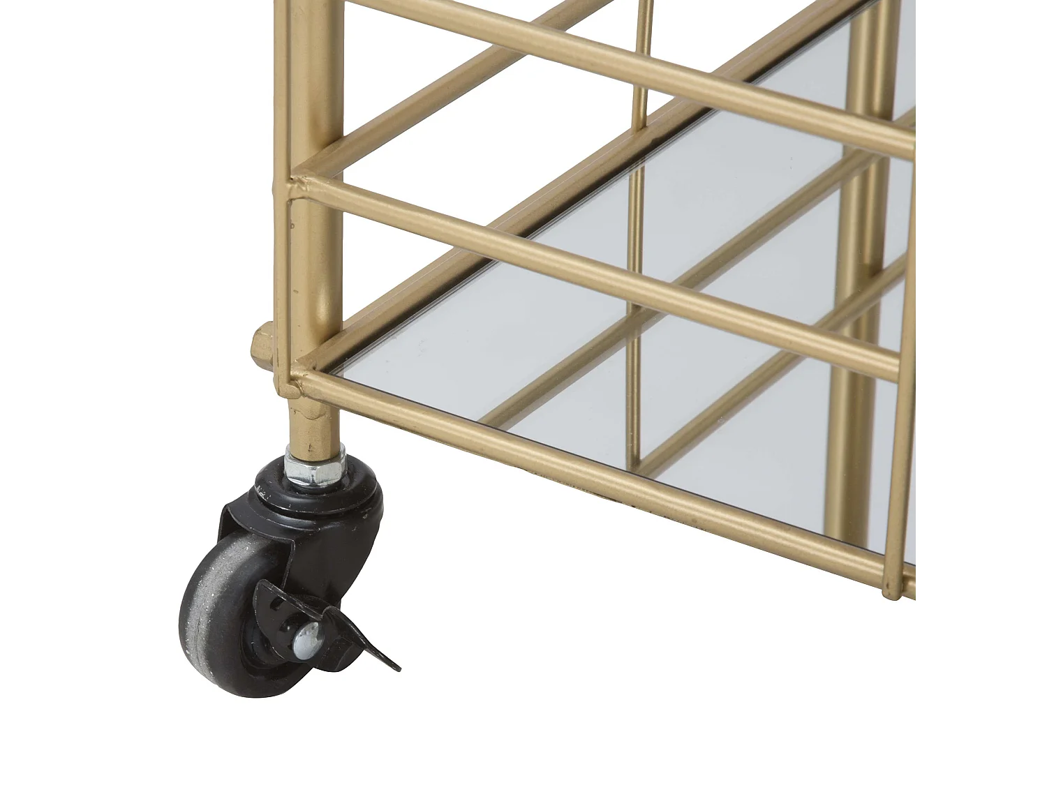 Carrello Arviat, 3 Ripiani, 60x31x80h cm oro, Ruote, Sfumatura Colore Struttura Fume