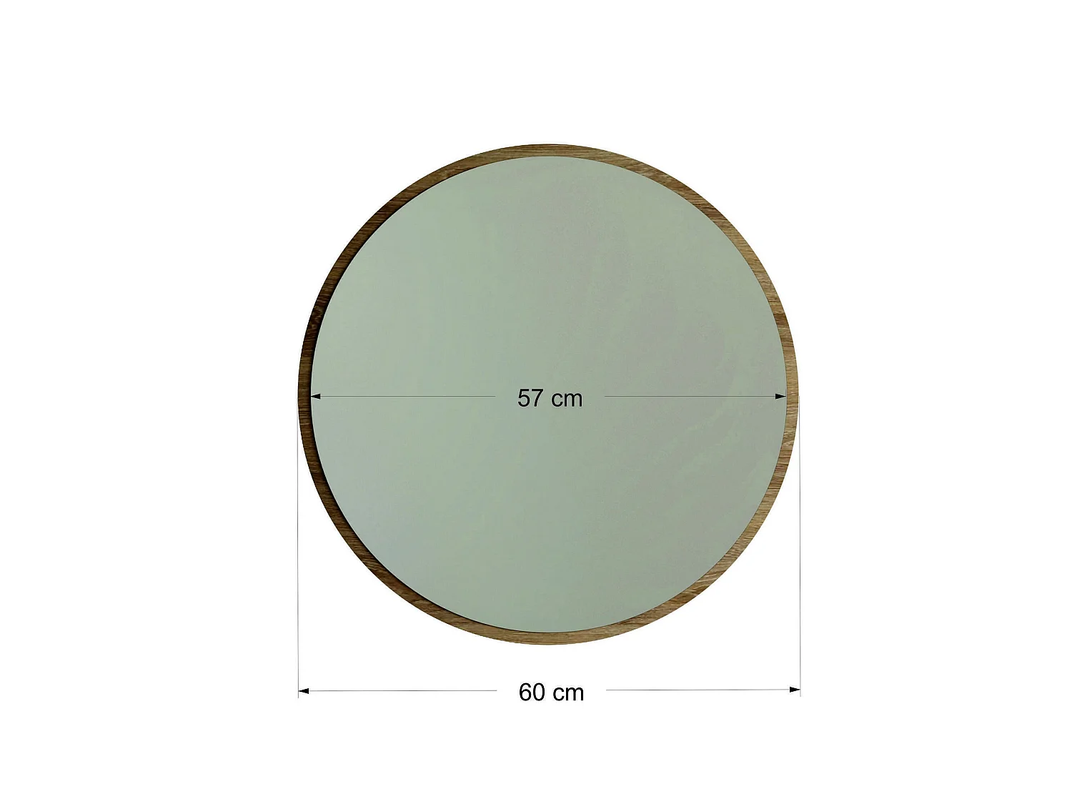 Miroir Spongano, Forme Ronde, 2.2x60h cm Noyer Marron