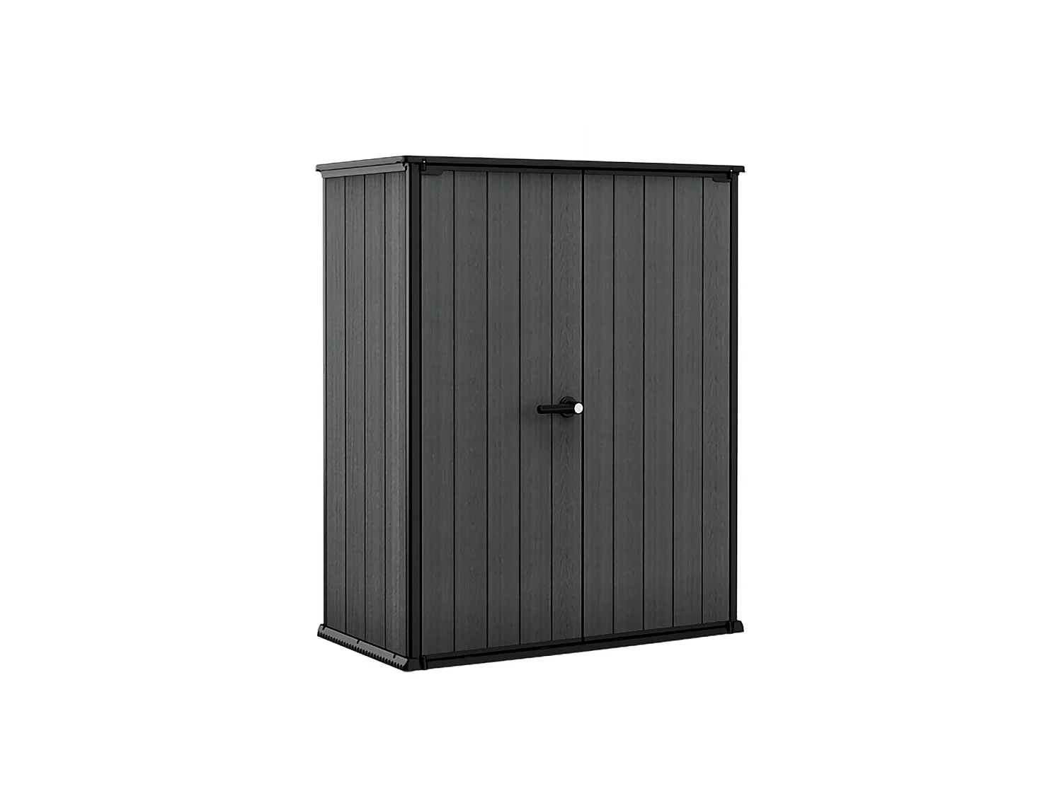 Armario de exterior Jasper, 2 estantes, 140x74x170h cm gris oscuro, mueble de jardín, 2 puertas, portaherramientas impermeable