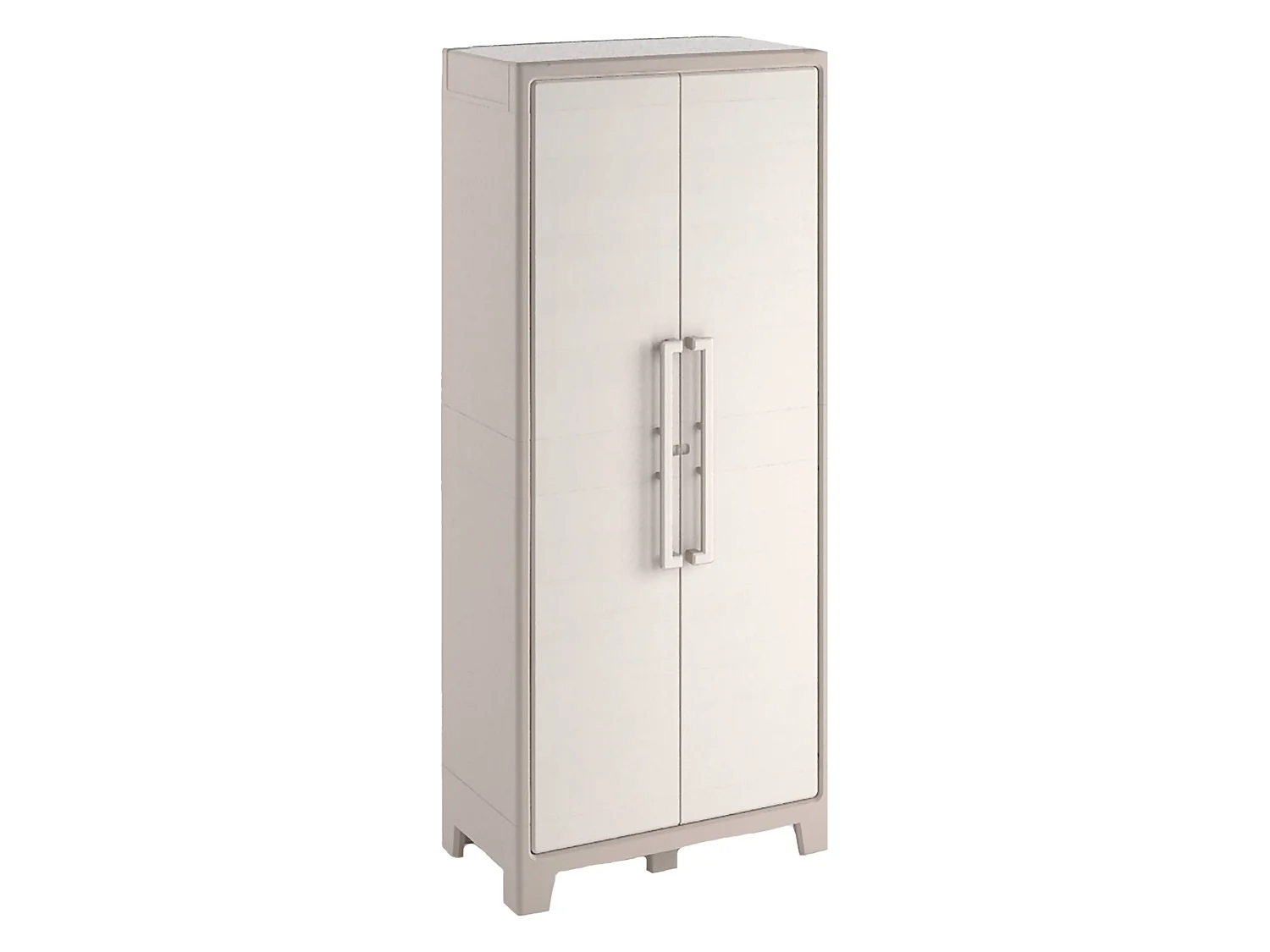 Armario de Exterior Grimsby, 8 Estantes Hecho en Italia, 80x44x182h cm Marrón Arena, Mueble de Jardín, Una puerta, Impermeable