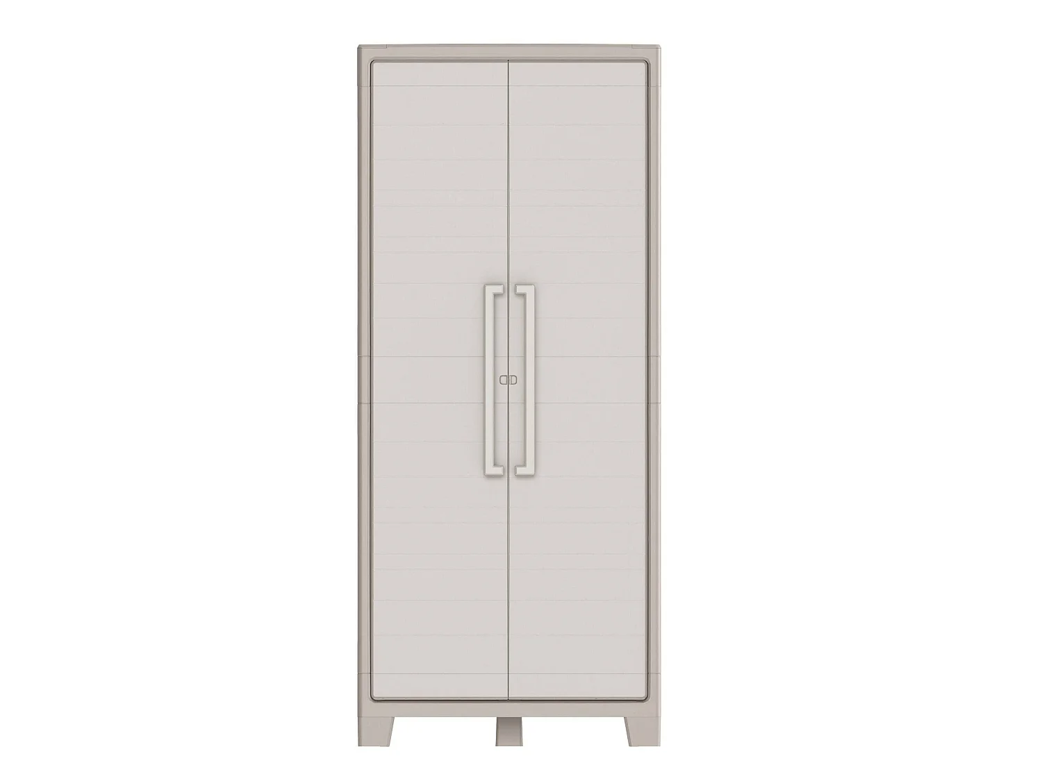 Armario de Exterior Grimsby, 8 Estantes Hecho en Italia, 80x44x182h cm Marrón Arena, Mueble de Jardín, Una puerta, Impermeable