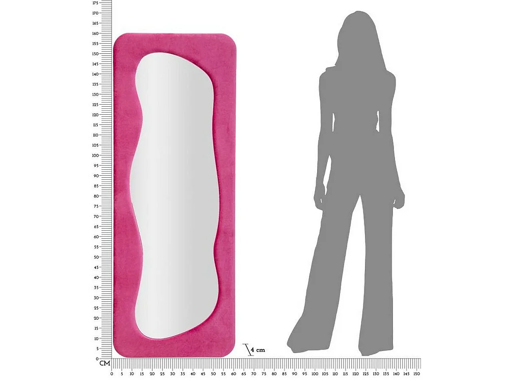MIROIR Casciago, Structure en Bois Nobilité, 4x160h cm Rose Fuchsia