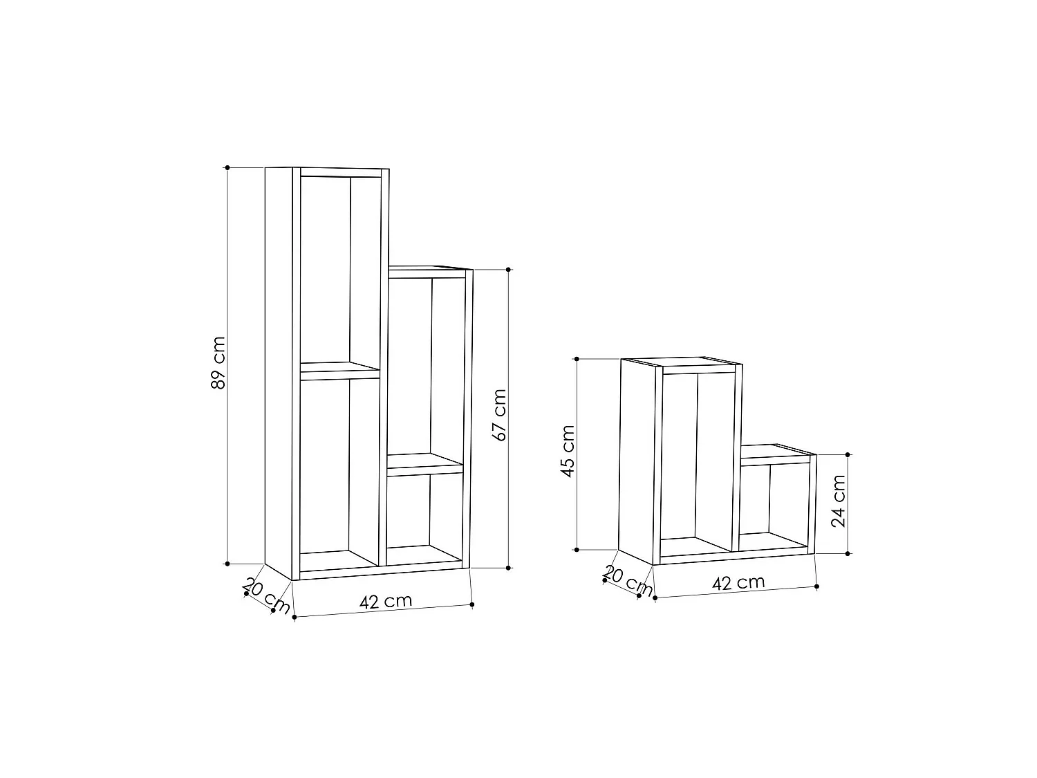 Libreria Isang, 6 Ripiani, 42x20x89h cm Nero Antracite, Biblioteca, Installazione a Muro, Sfumatura Colore Struttura Antracite