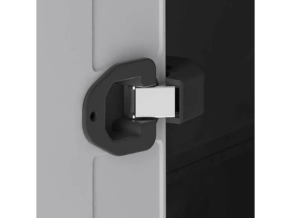 Armario exterior Oshawa, 8 estantes Hecho en Italia, 80x44x182h cm Gris, mueble de jardín, apertura batiente, 2 puertas