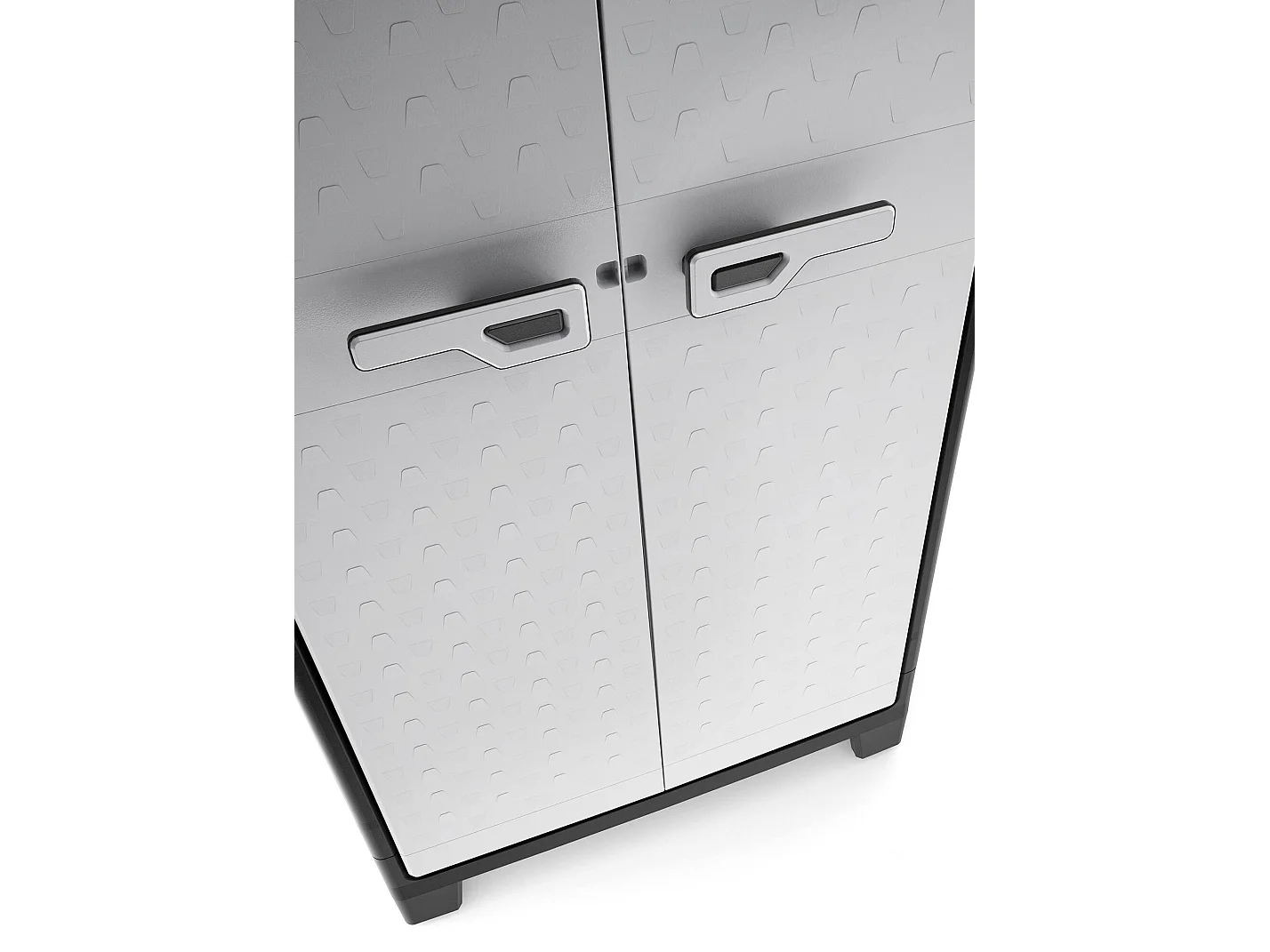 Armario exterior Oshawa, 8 estantes Hecho en Italia, 80x44x182h cm Gris, mueble de jardín, apertura batiente, 2 puertas