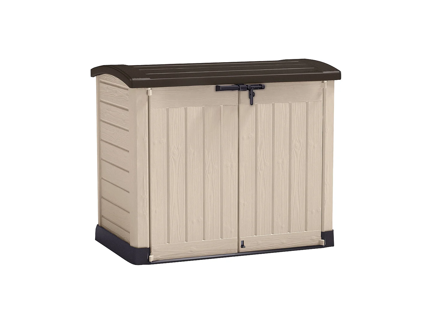 Buitenkast Hinton, één legplank, 146x82x120h cm beige, tuinmeubel, draaideur, 2 deuren