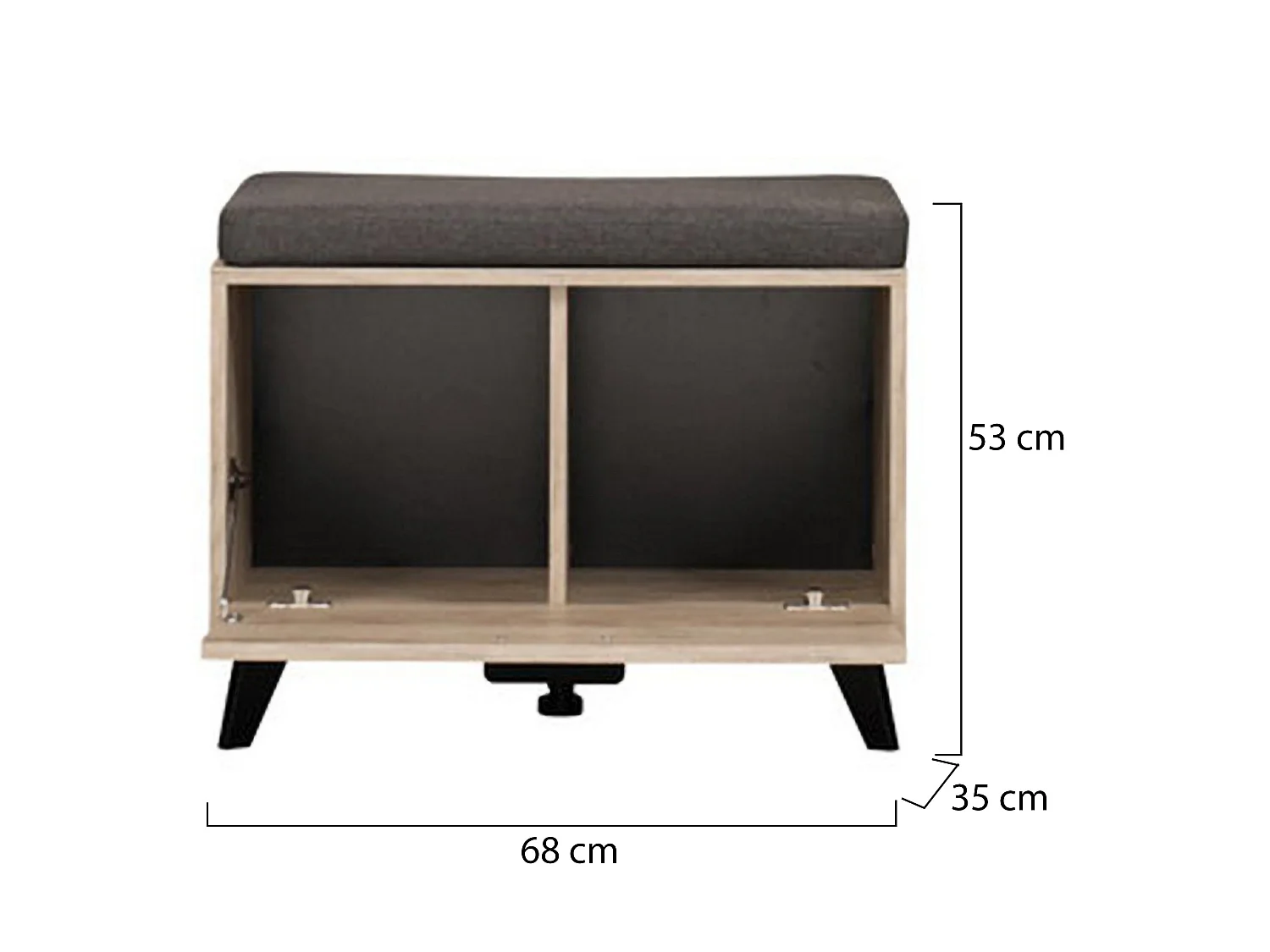 Mobile da Ingresso Lainate, un Ripiano, 68x35x53h cm Marrone Rovere, Un'anta, 2 Vani