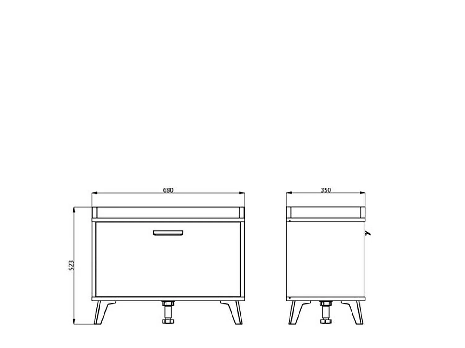 Mobile da Ingresso Lainate, un Ripiano, 68x35x53h cm Marrone Rovere, Un'anta, 2 Vani