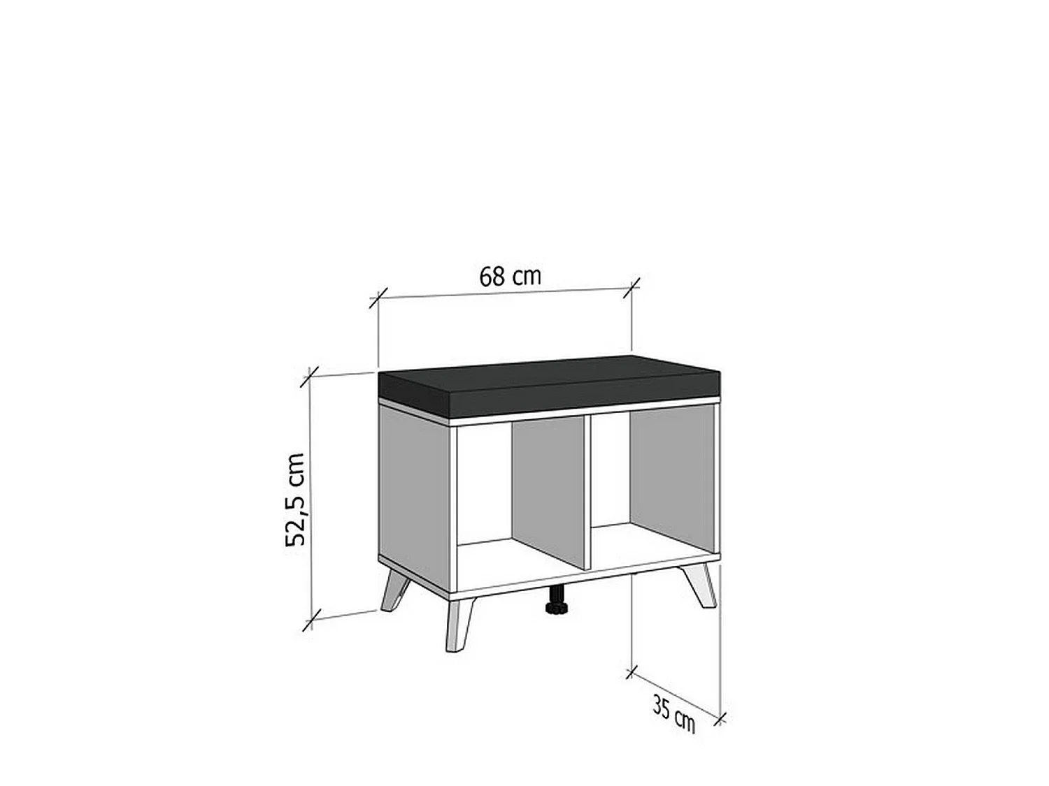 Mobile da Ingresso Lainate, un Ripiano, 68x35x53h cm Marrone Rovere, Un'anta, 2 Vani
