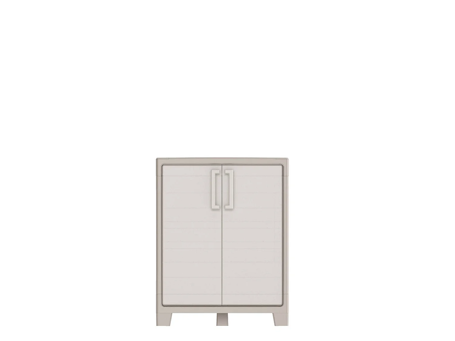 Grimsby buitenkast, 2 planken, gemaakt in Italië, 80x44x100h cm zandbruin, tuinkast, 1 deur, waterdicht