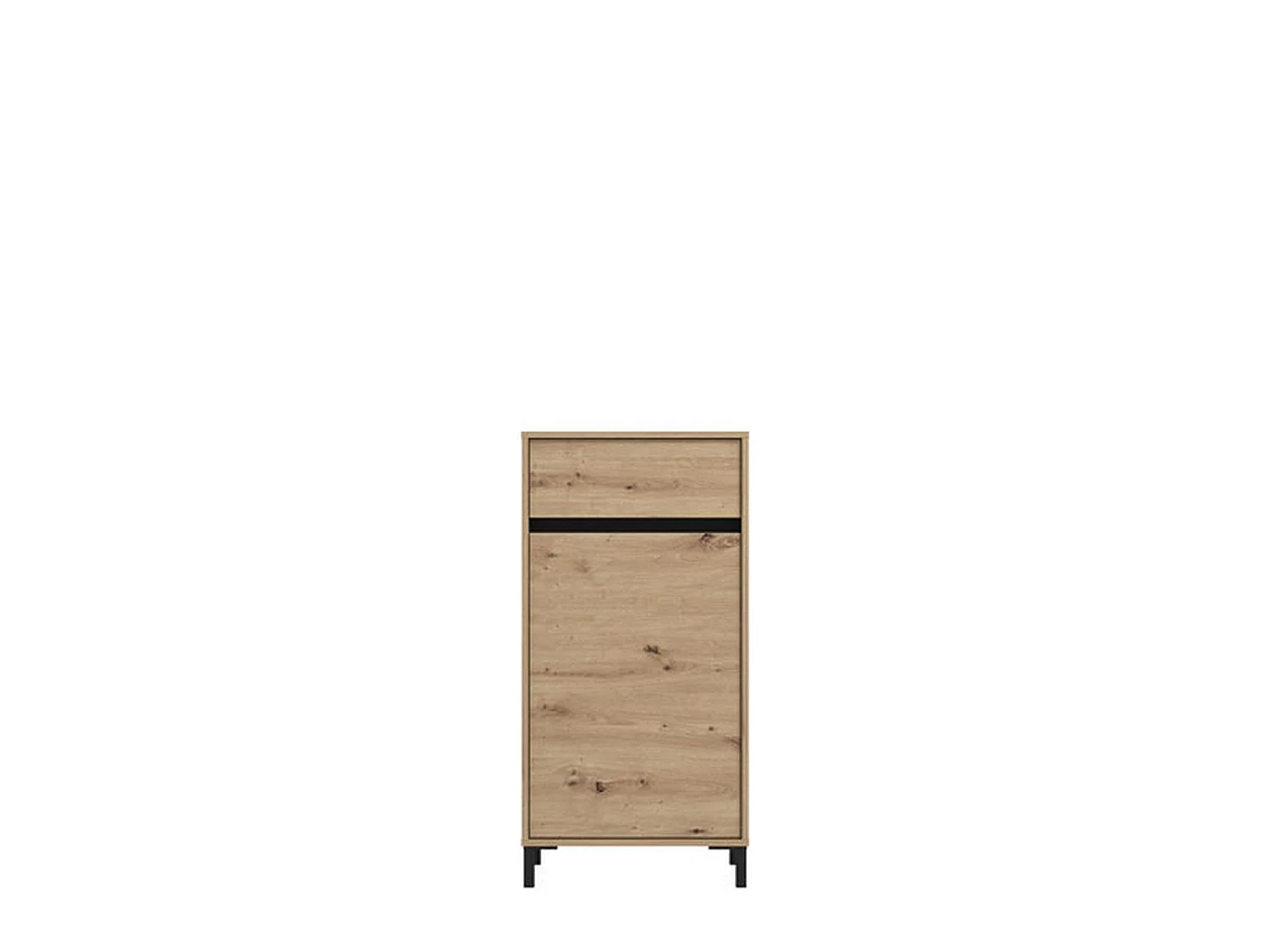Flurmöbel Pollenza, eine Schublade, 55x40x110h cm Braun Eiche Astknoten, 2 Ablagen, eine Tür