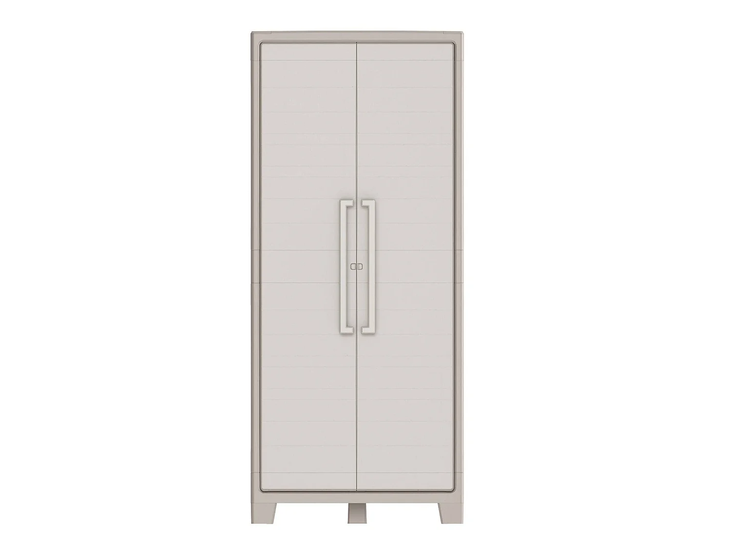 Armário Exterior Grimsby, 4 Prateleiras Fabricado em Itália, 80x44x182h cm Castanho Areia, Armário de Jardim, 1 porta, Impermeável