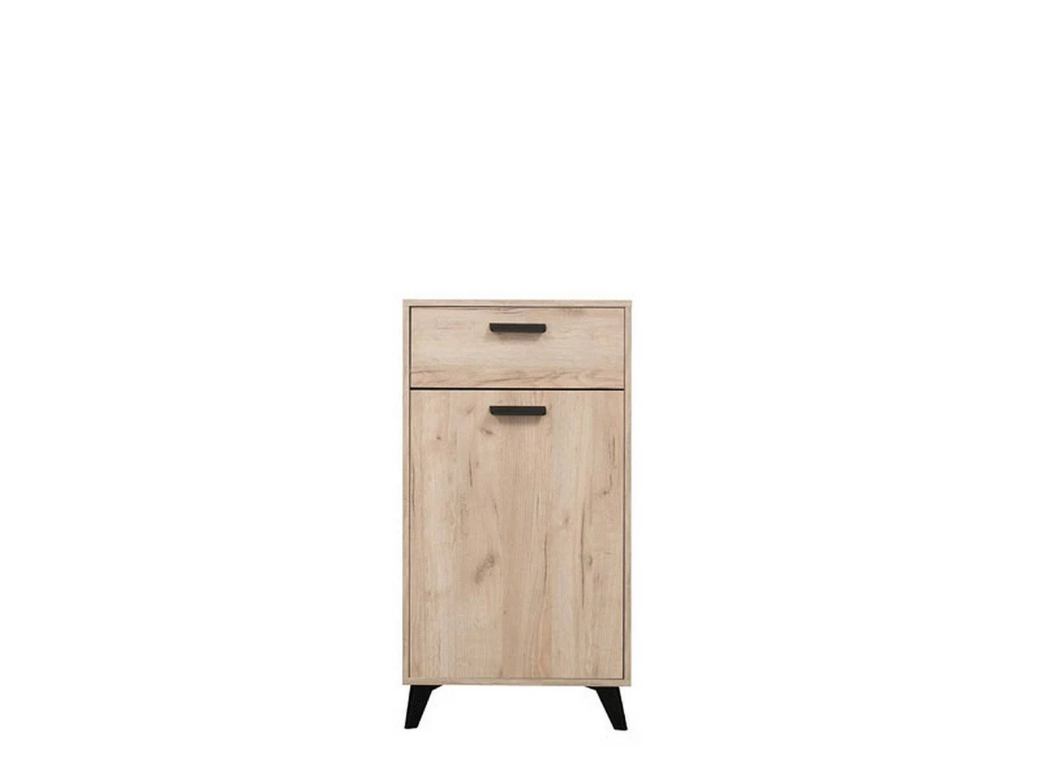 Garderobenschrank Sezzadio, eine Schublade, 54x35x101h cm Eiche Braun, 2 Regale, eine Tür