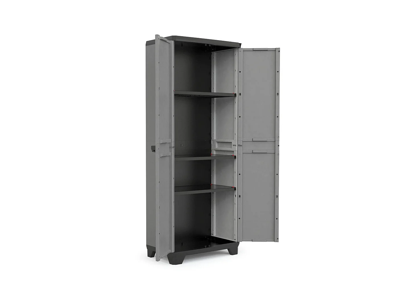 Buitenkast Cochrane, 3 planken, gemaakt in Italië, 68x39x173h cm grijs, tuinkast, draaideur, 1 deur