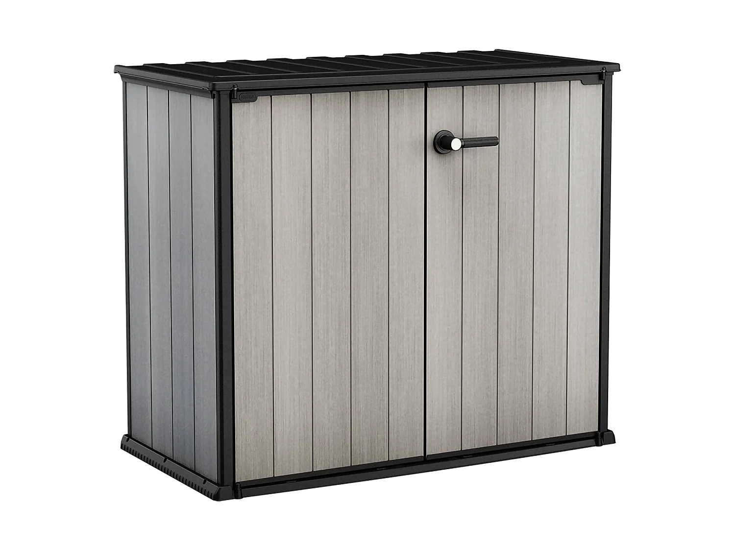 Armario exterior Kindersley, 1 estante, 140x77x120h cm gris, mueble de jardín, 1 puerta, portaherramientas impermeable