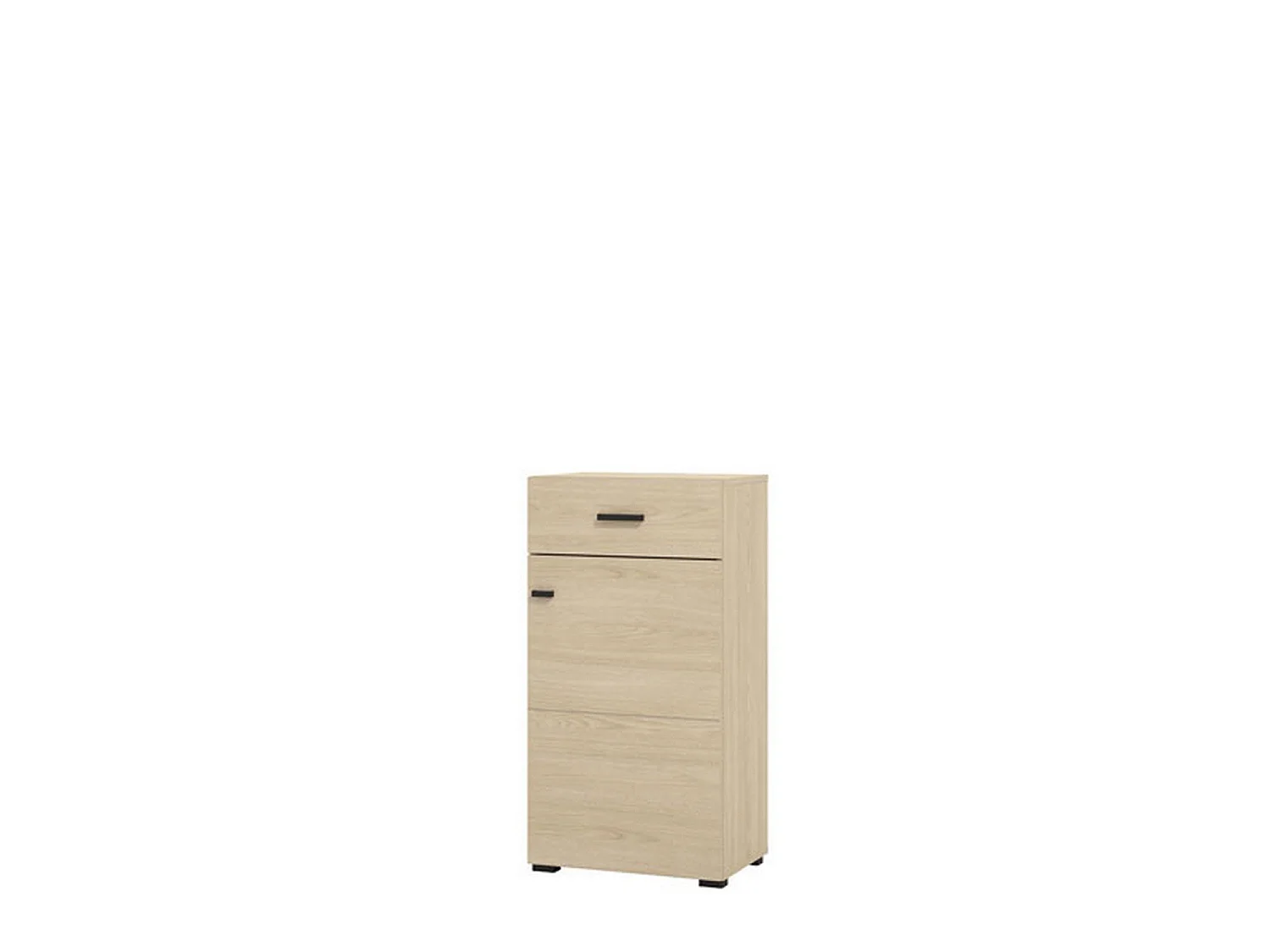 Garderobenmöbel Trevi, eine Schublade, 52x35x98h cm, Eiche hellbraun, 2 Regalböden, eine Tür