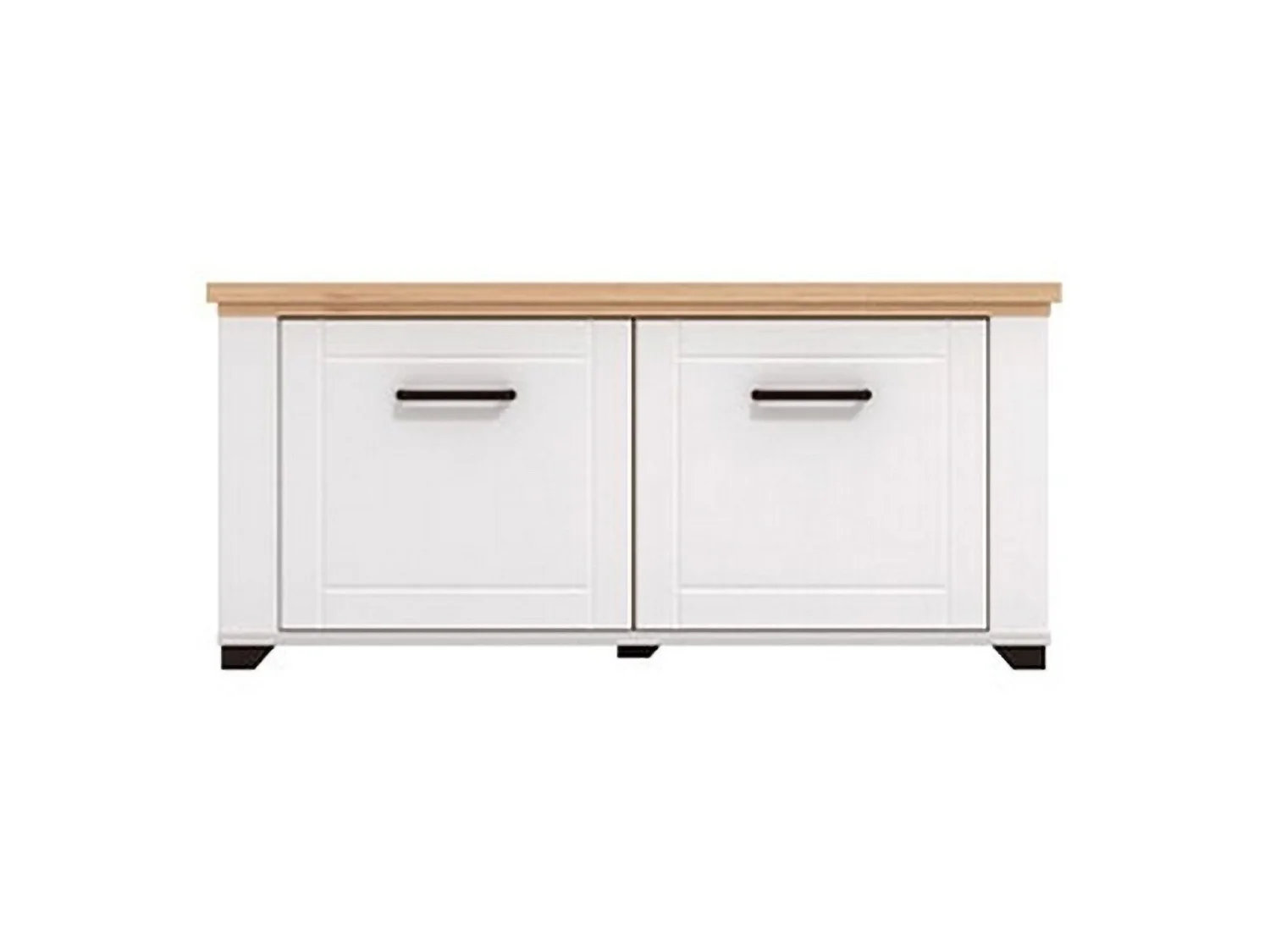 Eingangsmöbel Menfi, ein Regal, 104x41x48h cm mattweiß, 2 Türen, 2 Fächer