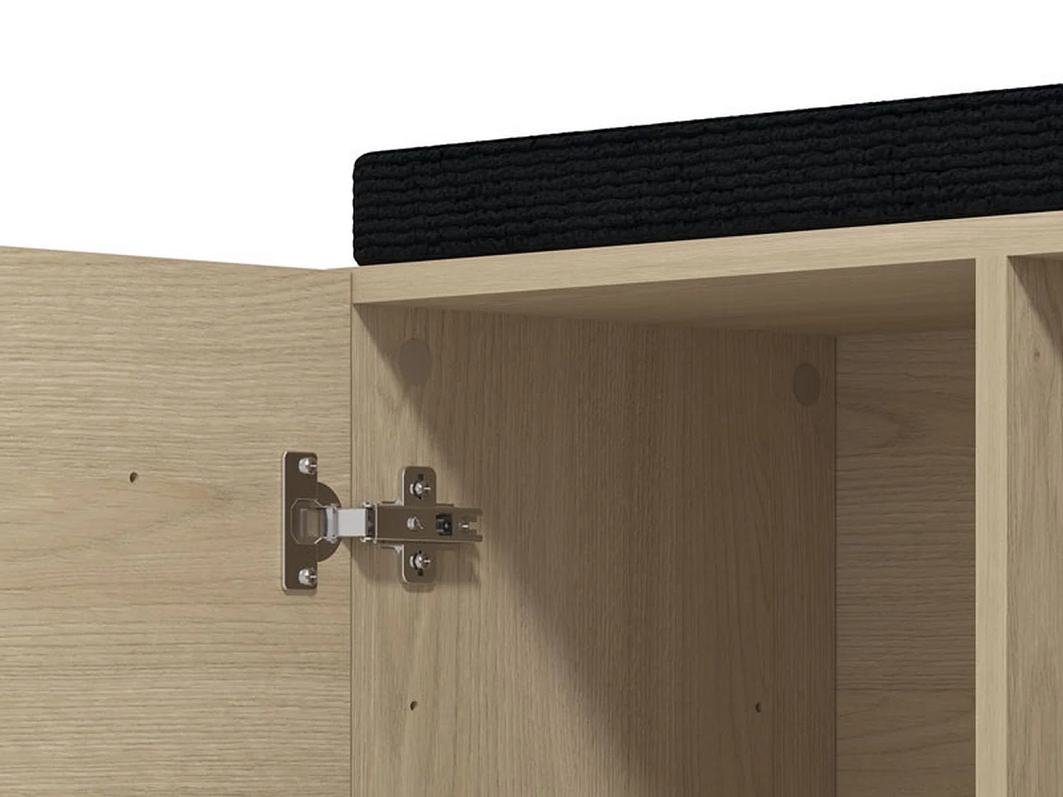 Flurschrank Druento, ein Regal, 77x35x41h cm Eichenbraun, 2 Türen, 2 Fächer