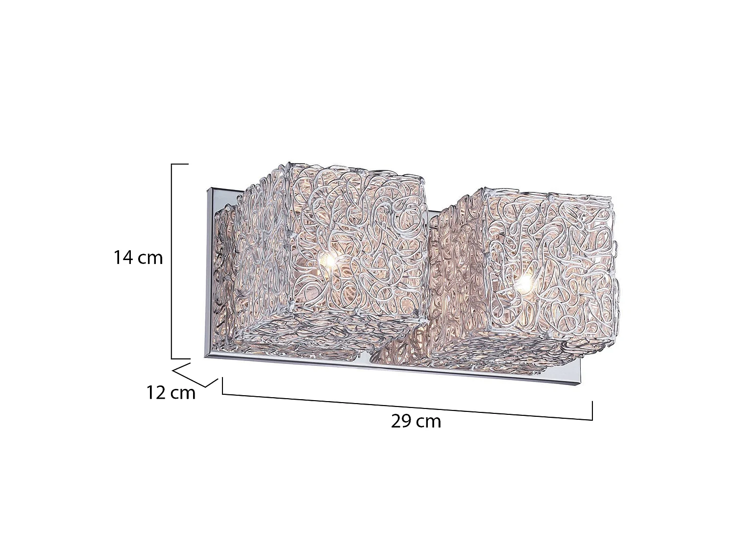 Lampada da Parete Selvino, Materiale Aplique in Metallo, Argento,