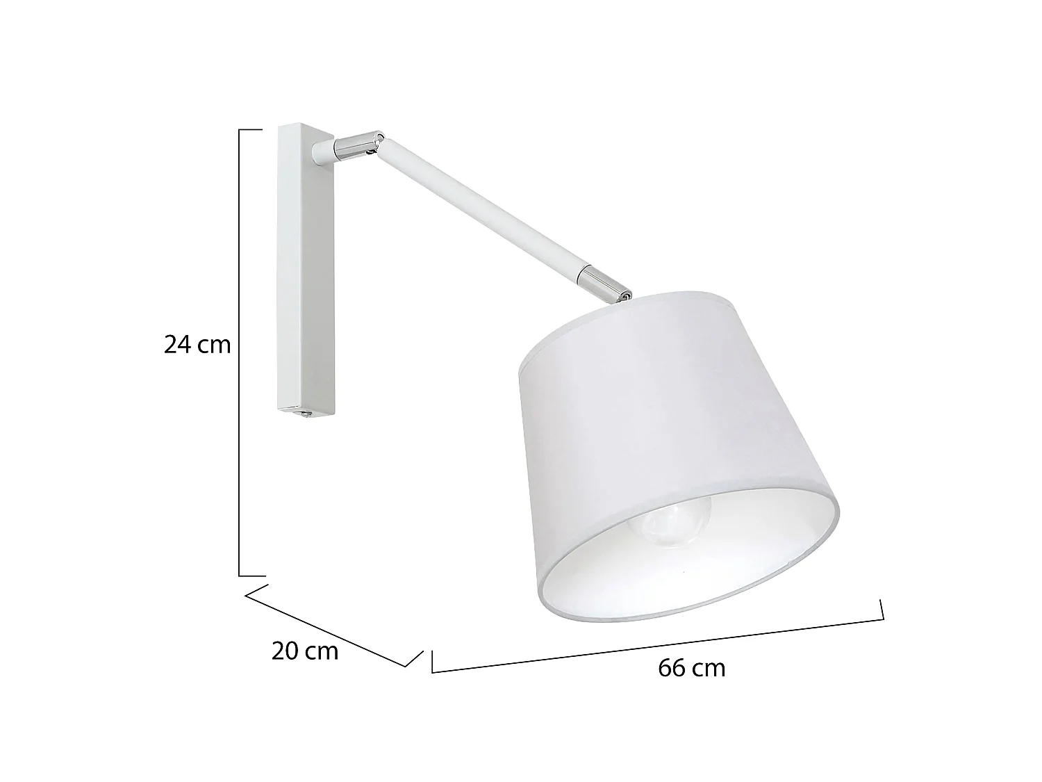 Lampada da Parete Grosio, Materiale Aplique in Metallo, Bianco,